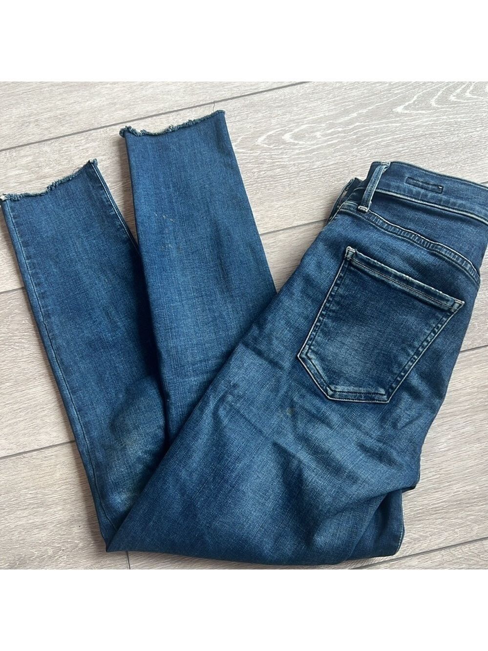 Agolde Sophie crop denim jeans distressed hem size 26 - Picture 7 of 8